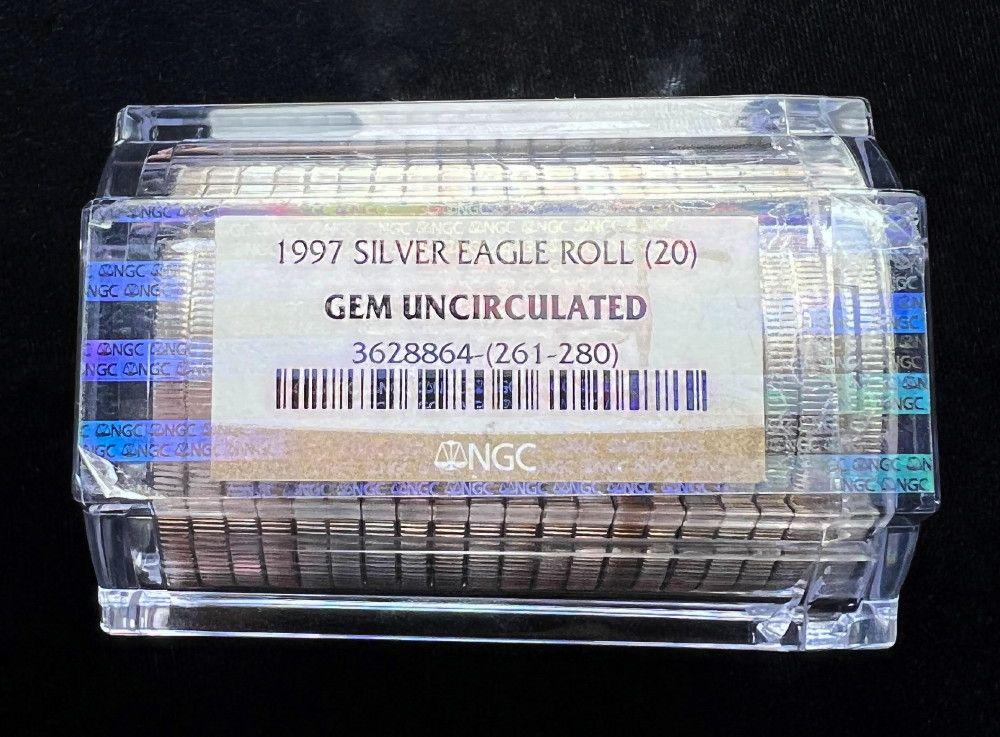 1997 Roll (20) American Silver Eagles NGC Gem Uncirc. (1 of 4)