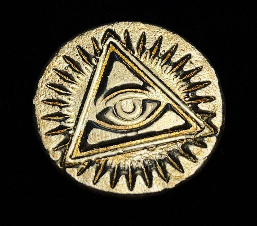 Hand Poured "All Seeing Eye" 2 oz Silver Round (1 of 4)