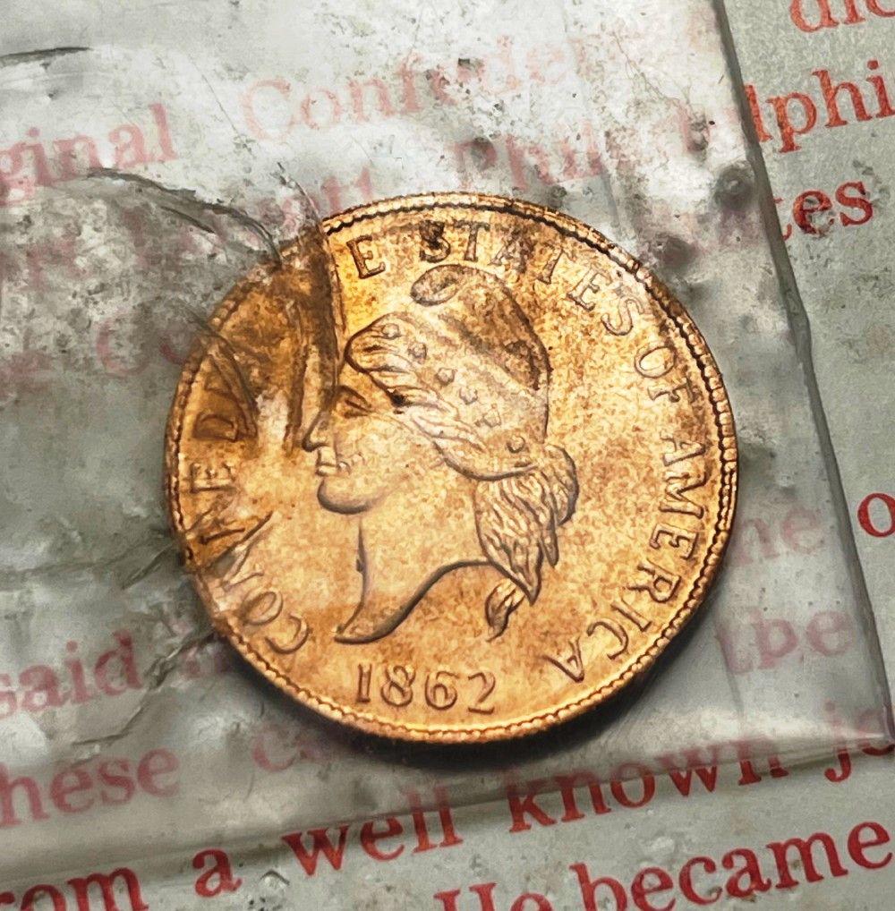 1862 Restrike Of The Confederate Cent (1 of 3)