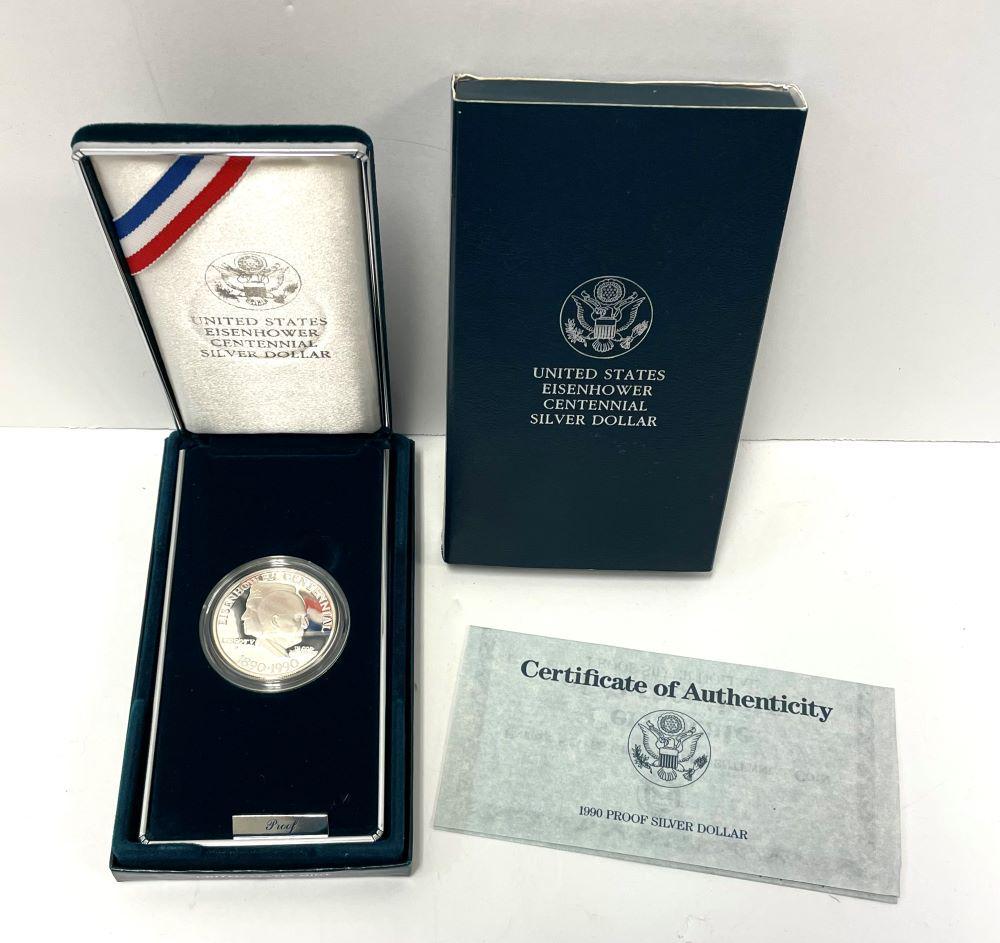 1990 Eisenhower Centennial Proof Silver Dollar OGP/COA (1 of 3)