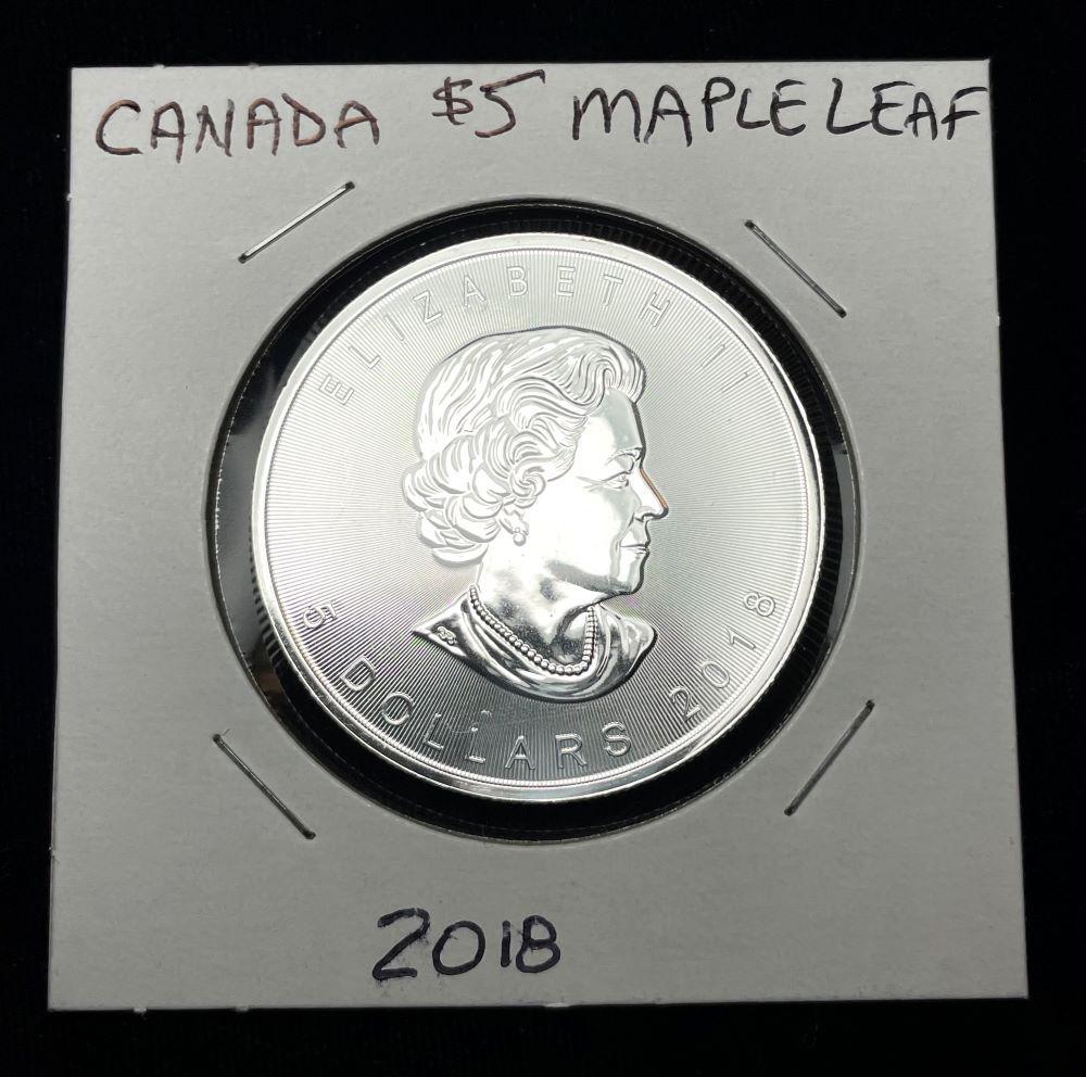 2018 Canada $5 Silver Maple Leaf 1 oz (1 of 3)