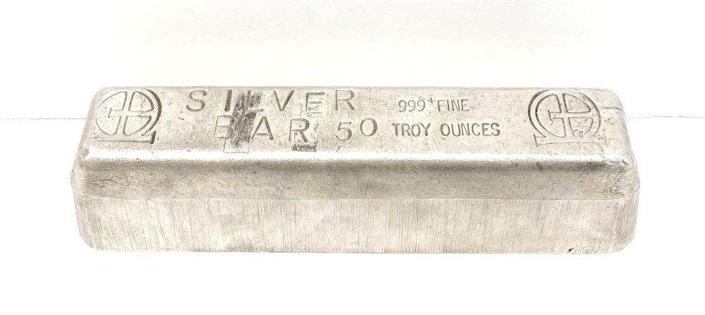 Rare Vintage Omega M&B Mining Poured Silver 50 oz Bar (1 of 6)
