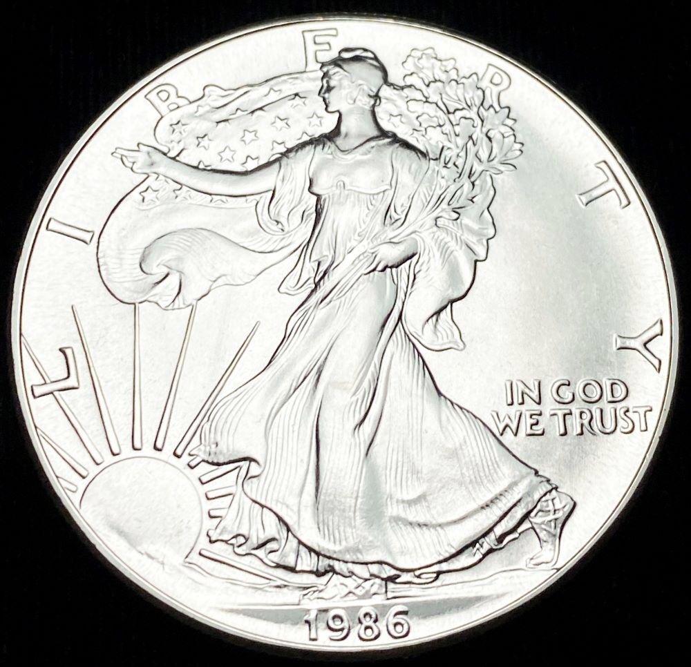 1986 American Silver Eagle: Winner shall receive the exact coin shown here. (RR/UU)