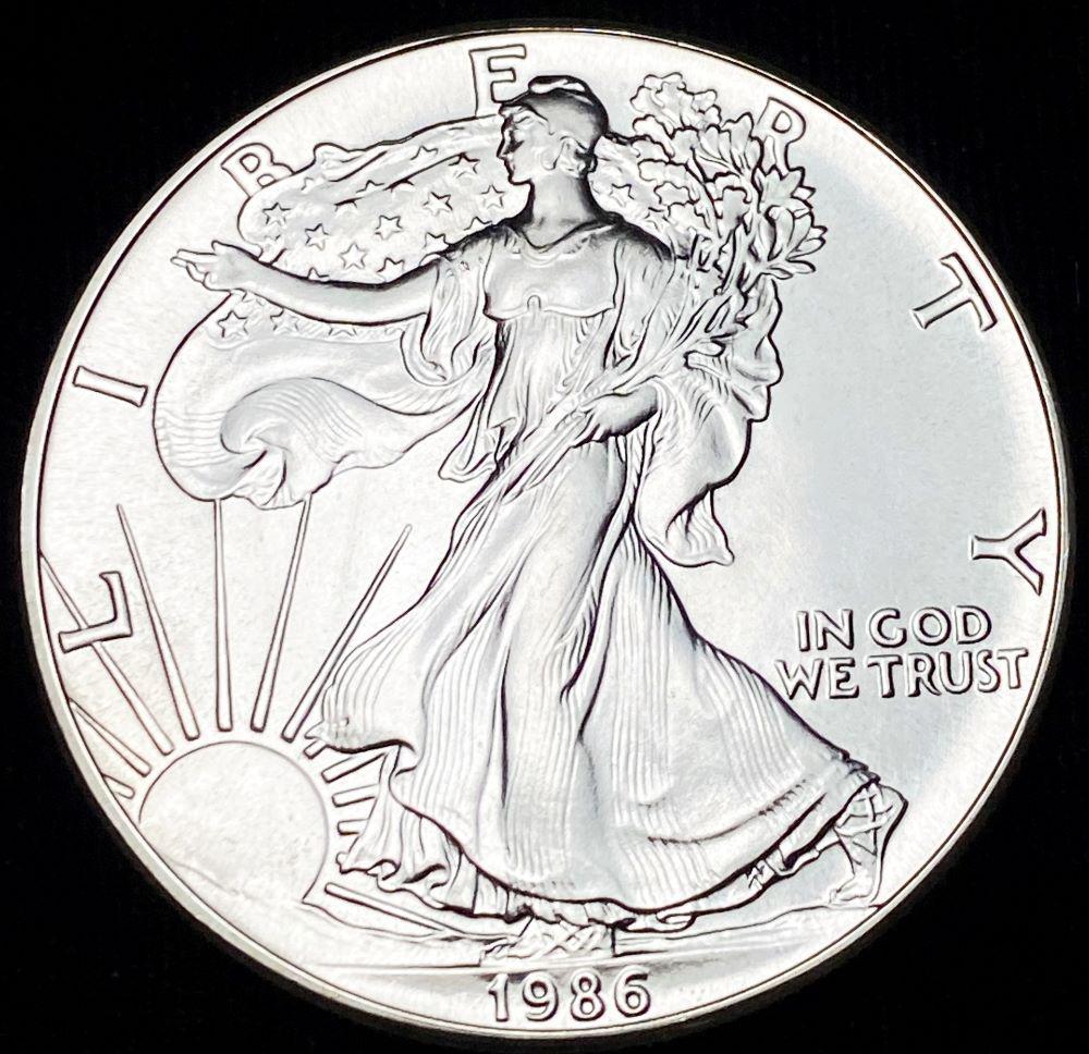 1986 American Silver Eagle: Winner shall receive the exact coin shown here. (RR/UU)