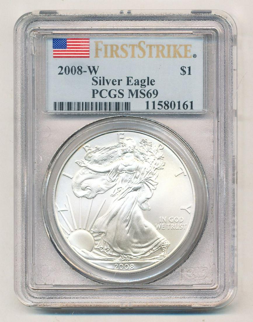 2008-W First Strike American Silver Eagle PCGS MS69 (1 of 2)