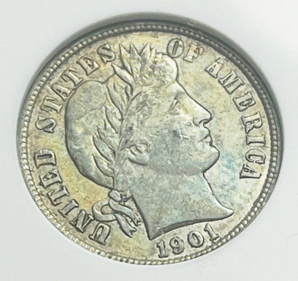 1901 Barber Dime ANACS AU50 (1 of 4)