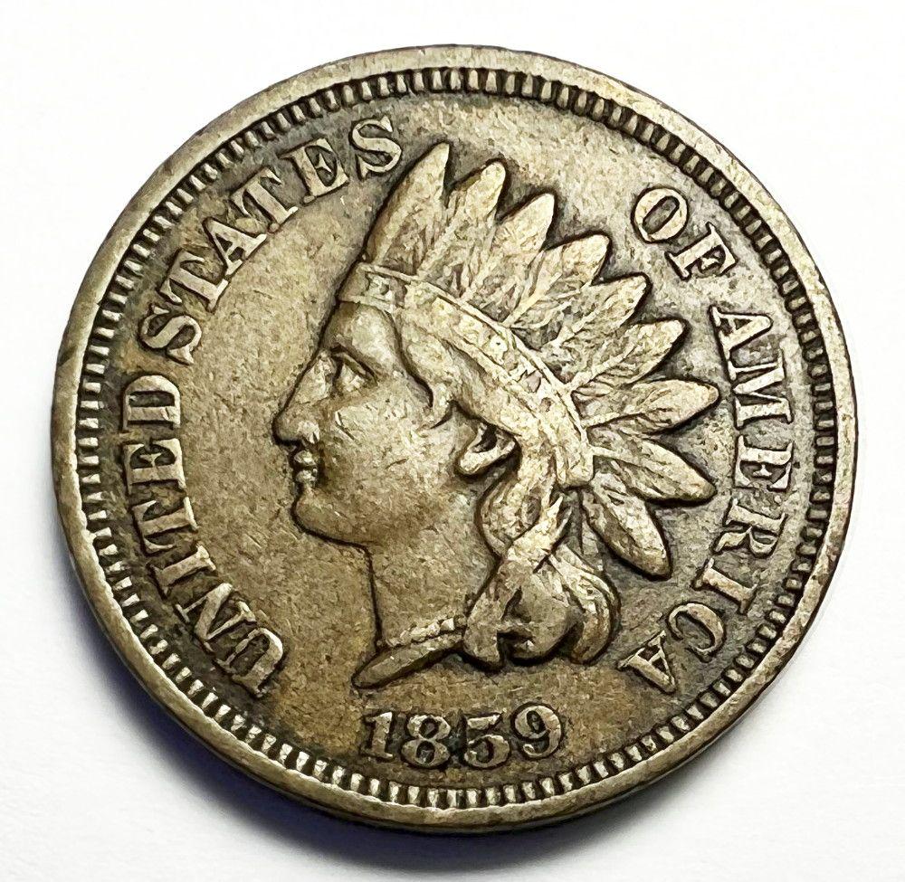 1859 Indian Head Small Cent XF Laurel Wreath (1 of 2)