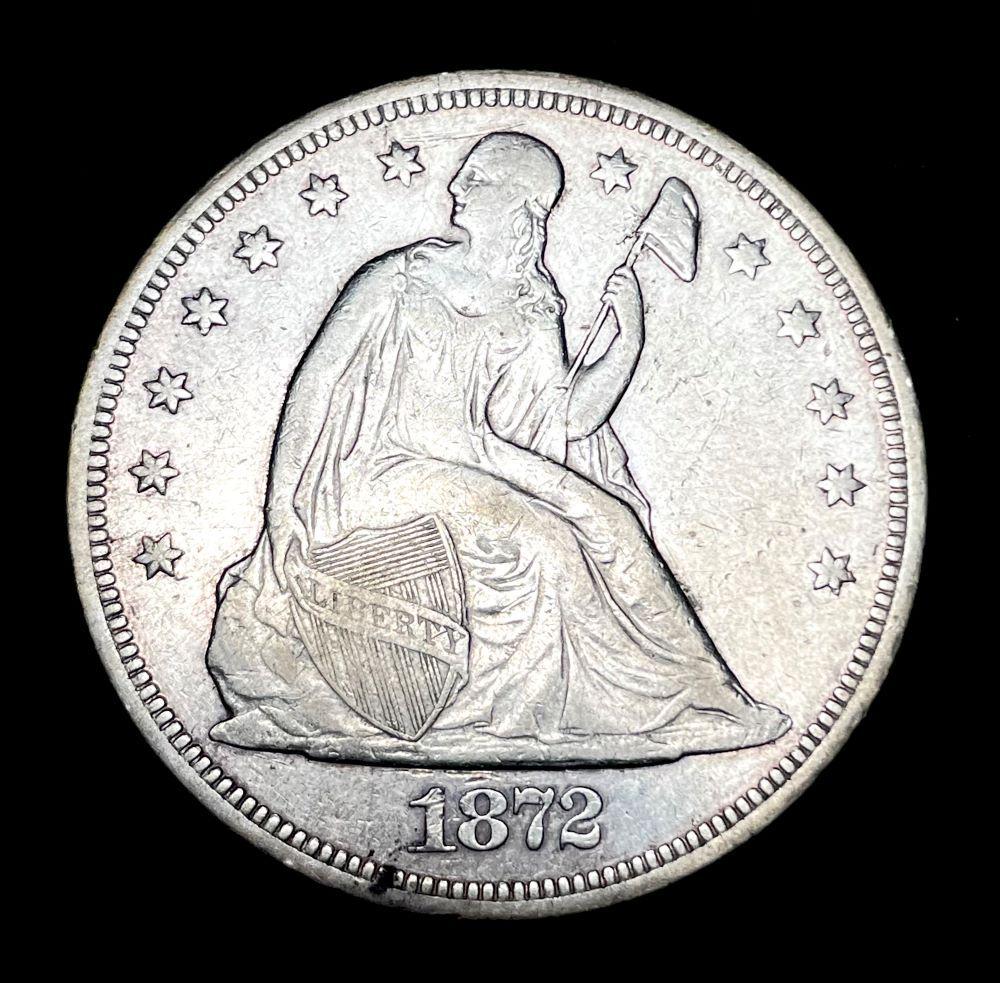 1872 Seated Liberty Silver Dollar VF (1 of 2)