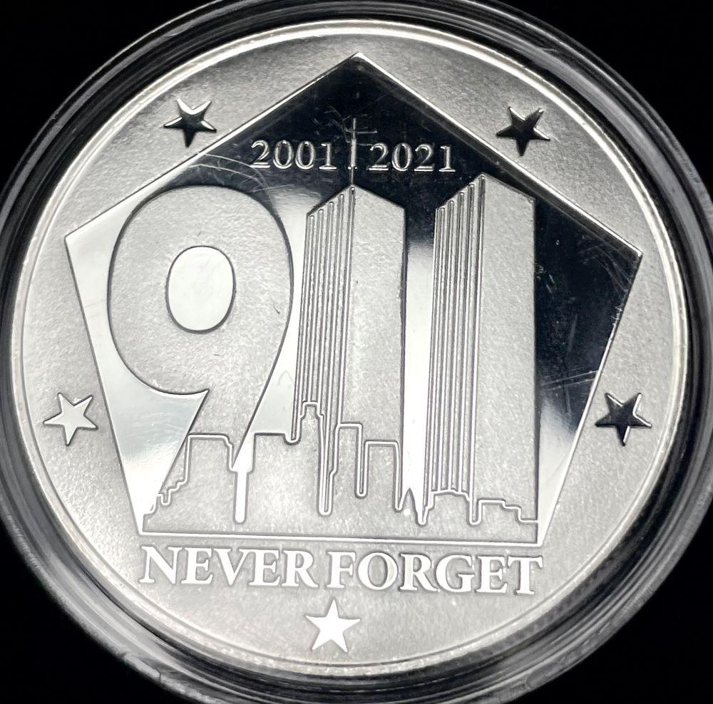 2021 "Never Forget 911" 20th Anniversary 1 oz Silver PL (1 of 2)