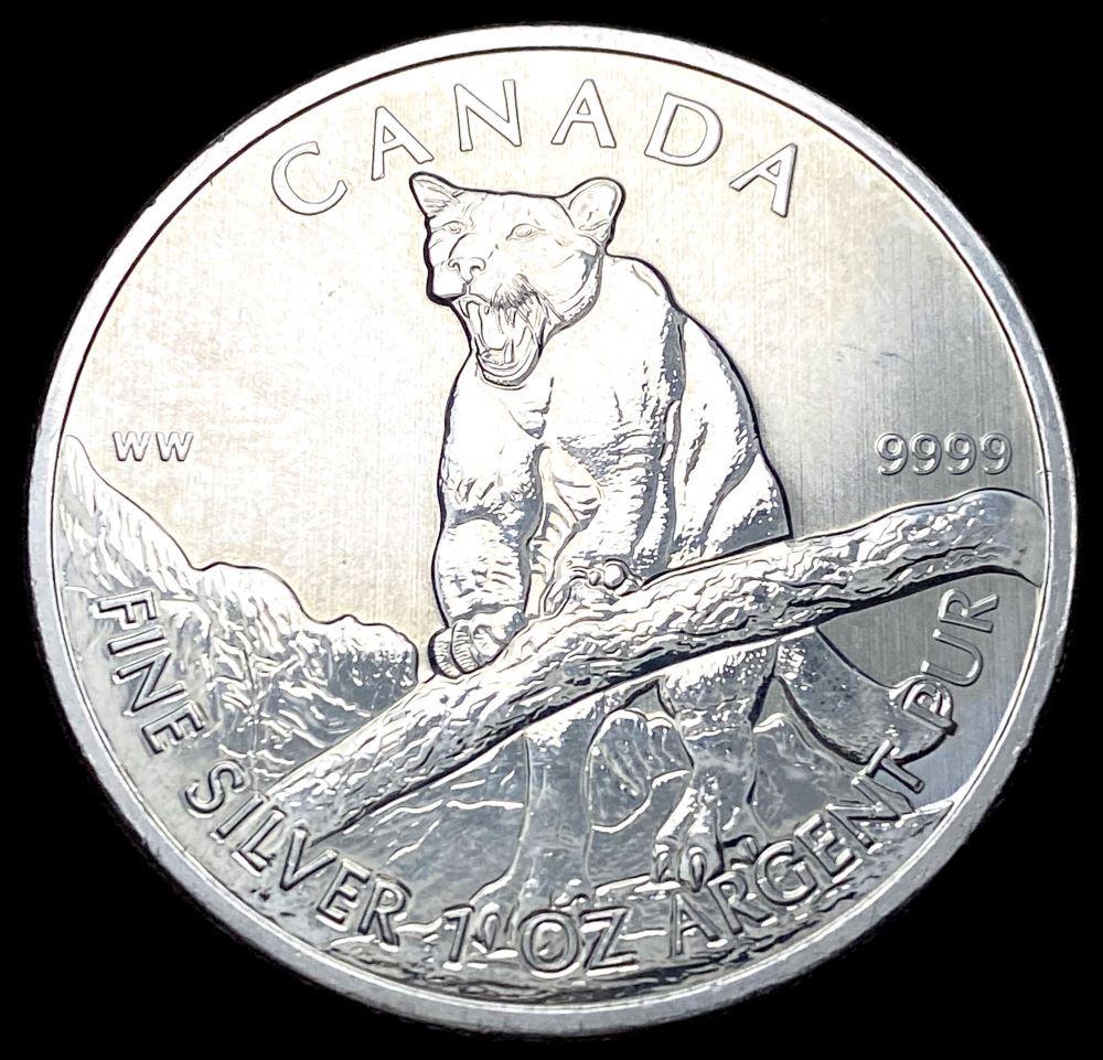 2012 Canada $5 Silver 1 oz Cougar (1 of 2)