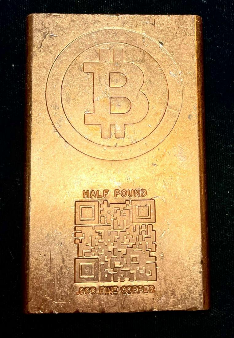 Massive Half Pound Bitcoin Copper Bar (1 of 3)