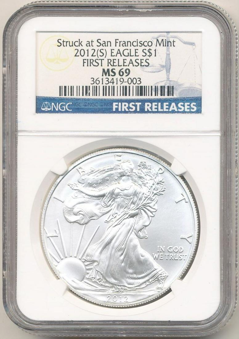 2012-S American Silver Eagle First Releases NGC MS69 (1 of 4)