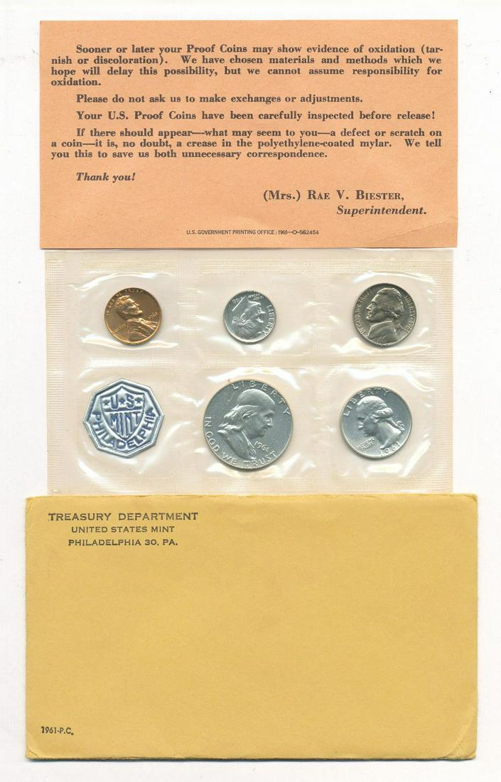 1961 United States 90% Silver Proof Set (1 of 5)