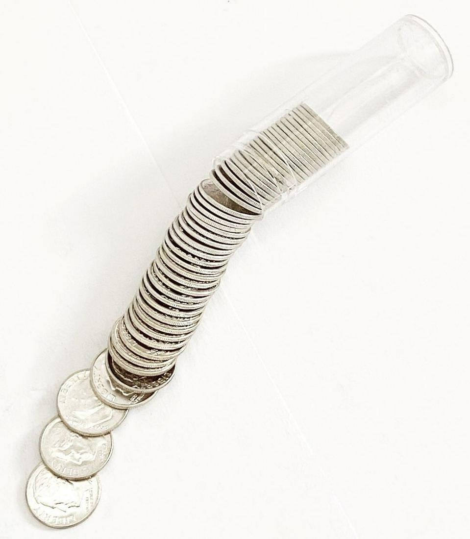 1964-D 90% Silver Roosevelt Dime Roll Mint (50-coins) (1 of 4)