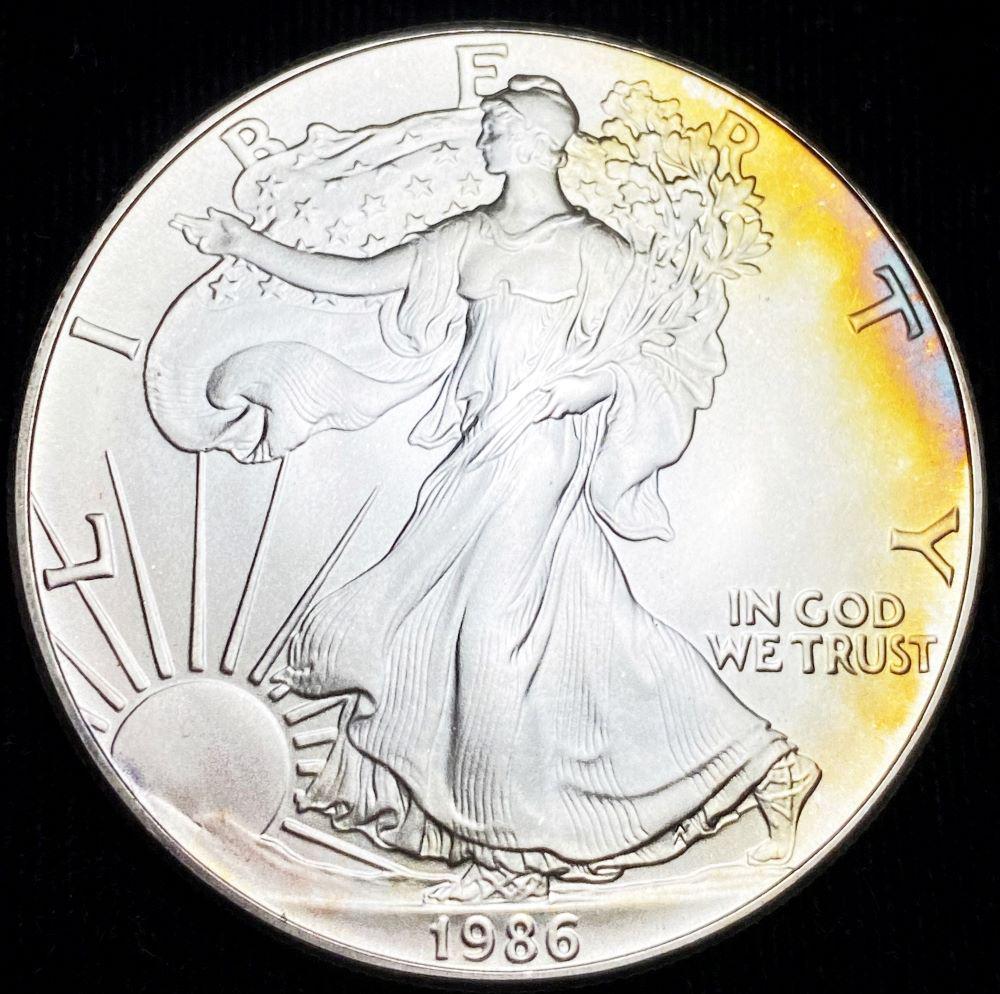 1986 American Silver Eagle MS69 Nice Color (1 of 2)