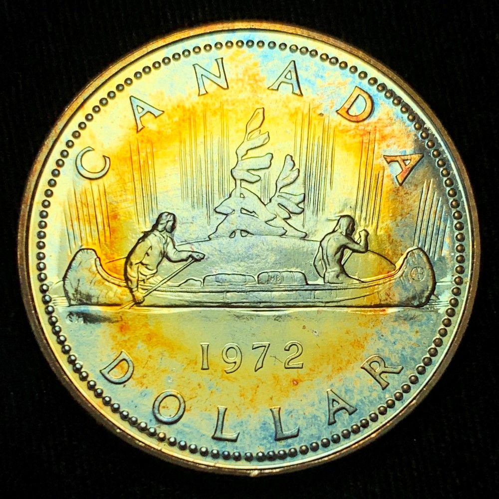 Toned 1972 Canada 50% Silver Dollar (1 of 2)