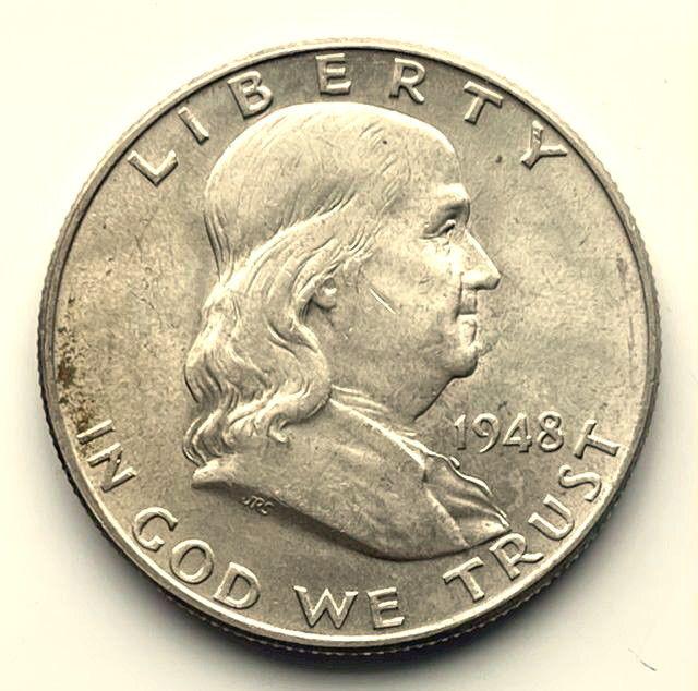 1948 Franklin 90% Silver Half Dollar (1 of 2)