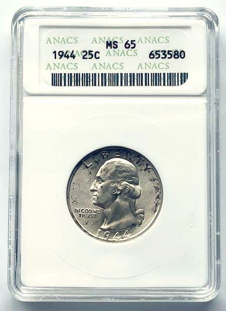 1944 Washington Silver Quarter Anacs MS65 (1 of 4)