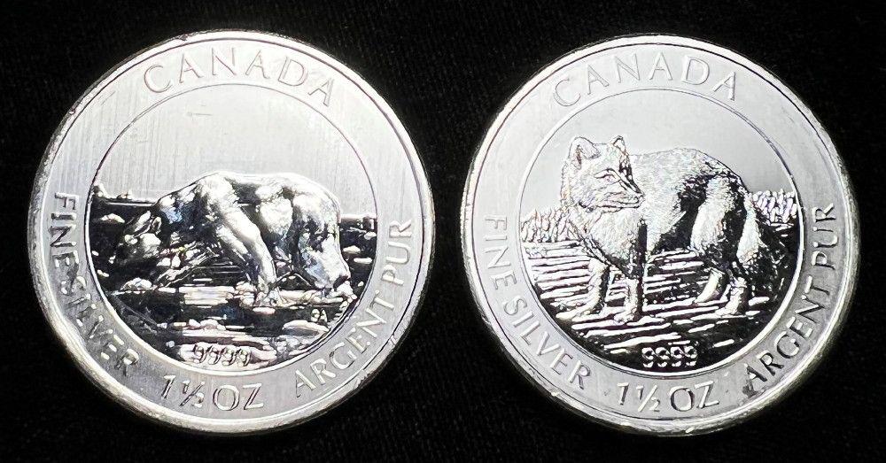 (2) 2013-2014 Canada 1.5 oz Silver (1 of 4)