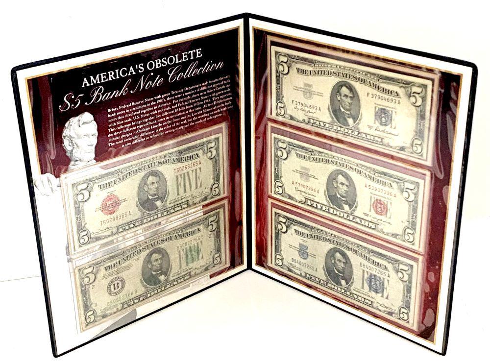 Americas Obsolete $5 Bank Note Collection (1 of 5)
