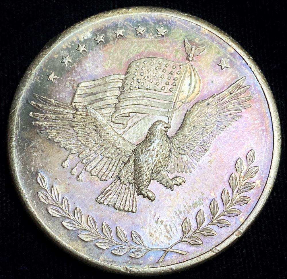 Toned American Flag 1 oz Silver Trade Unit (1 of 2)