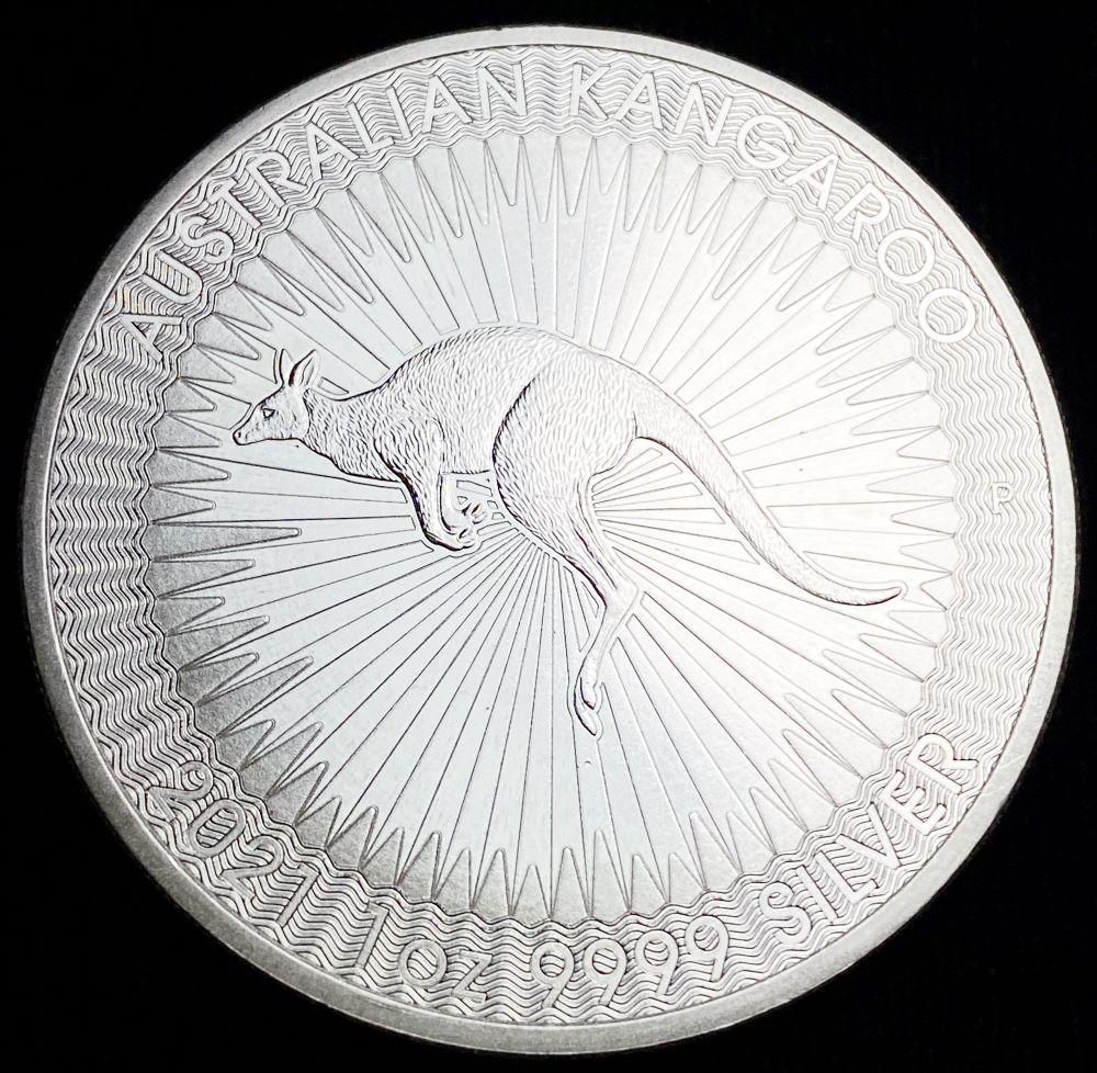 2021 Australia $1 Kangaroo 1 oz Silver: Winner shall receive the exct coin shown here. (RR/UE)