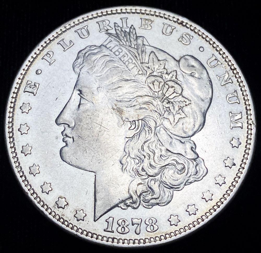 1878 8TF Morgan Silver Dollar XF 7 Variation? (1 of 3)