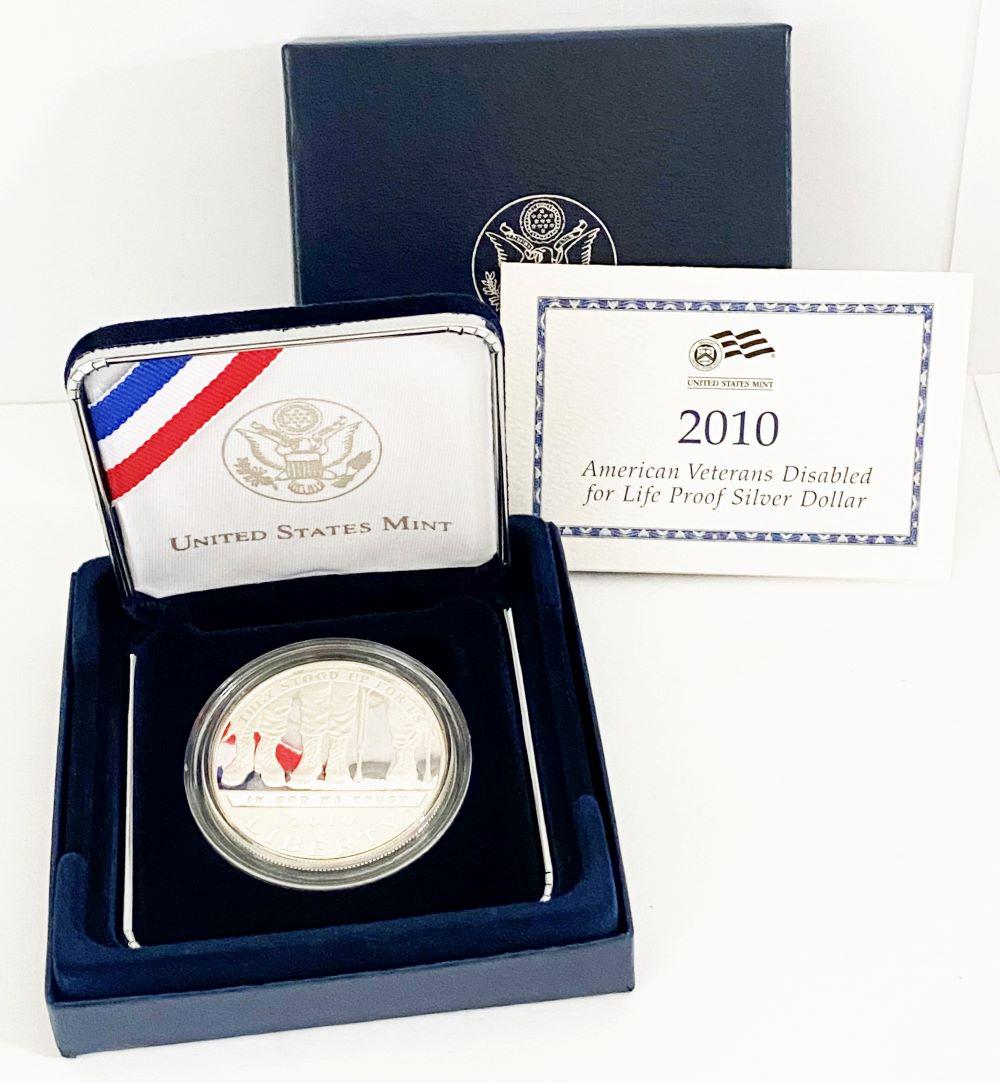 2010 American Veterans Disabled Commem. Proof Silver $1 (1 of 4)
