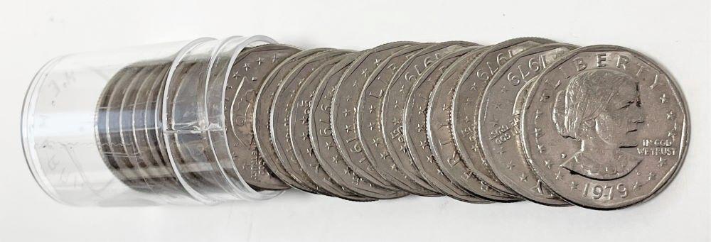 1979-D Almost Mint Susan B. Anthony Roll (20-coins): Winner shall receive the exact coins (20-coins) shown here. (JM/B)