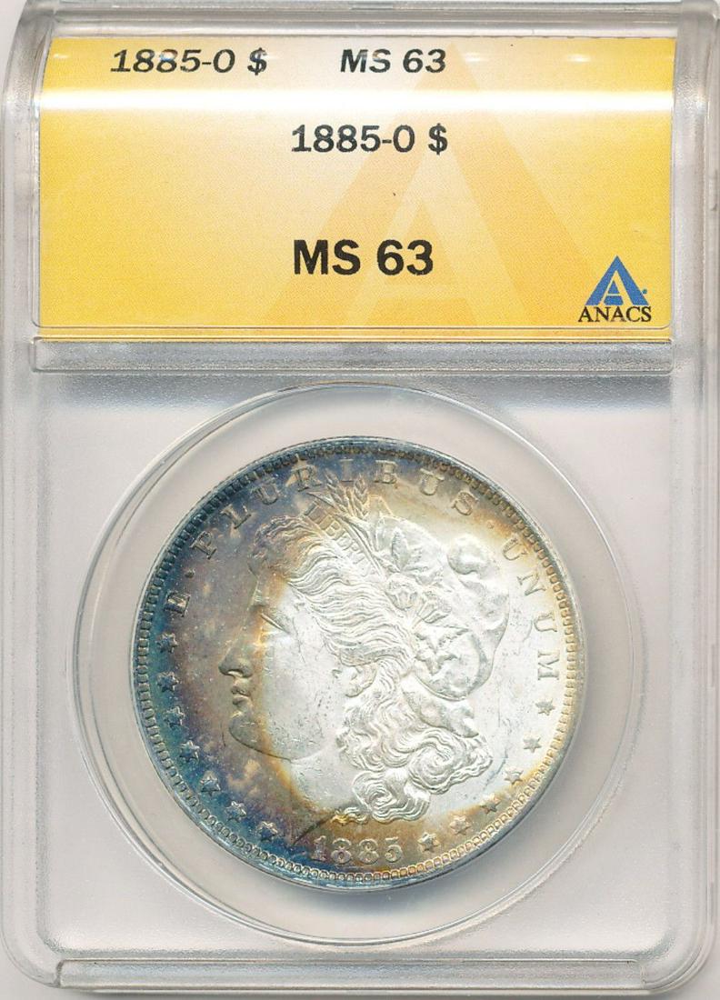 1885-O Morgan Silver Dollar ANACS MS63 Toned (1 of 4)