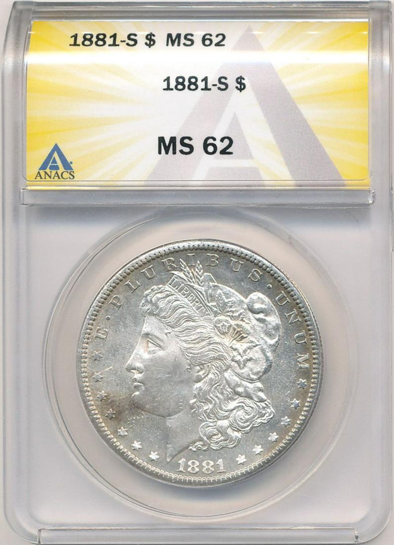 1881-S Morgan Silver Dollar ANACS MS62 (1 of 4)
