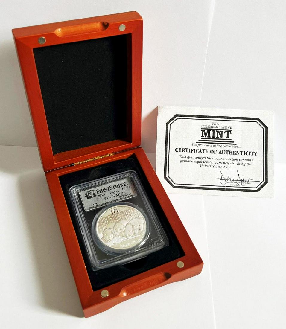 2013 China 10 Yuan Silver Panda 1 oz PCGS MS70 (1 of 5)