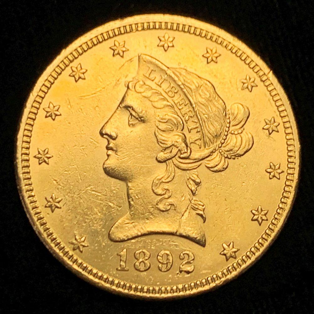 1892 $10 Liberty Head Gold Mint Condition Detail (1 of 2)