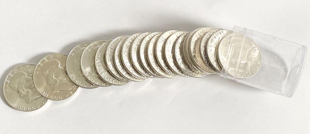 (20-coins) Roll 1963-D Franklin 1/2 Dollar Mint Cond.: (20-coins) Roll 1961-D Franklin 1/2 Dollar Mint ConditionWinner shall receive the exact roll (20-coins) shown here. (RR/UOB)