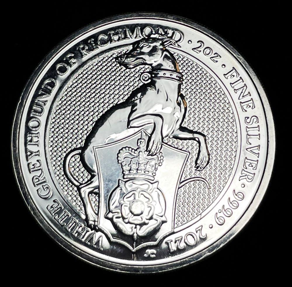 White Greyhound Of Richmond 2 oz Silver Round (1 of 3)