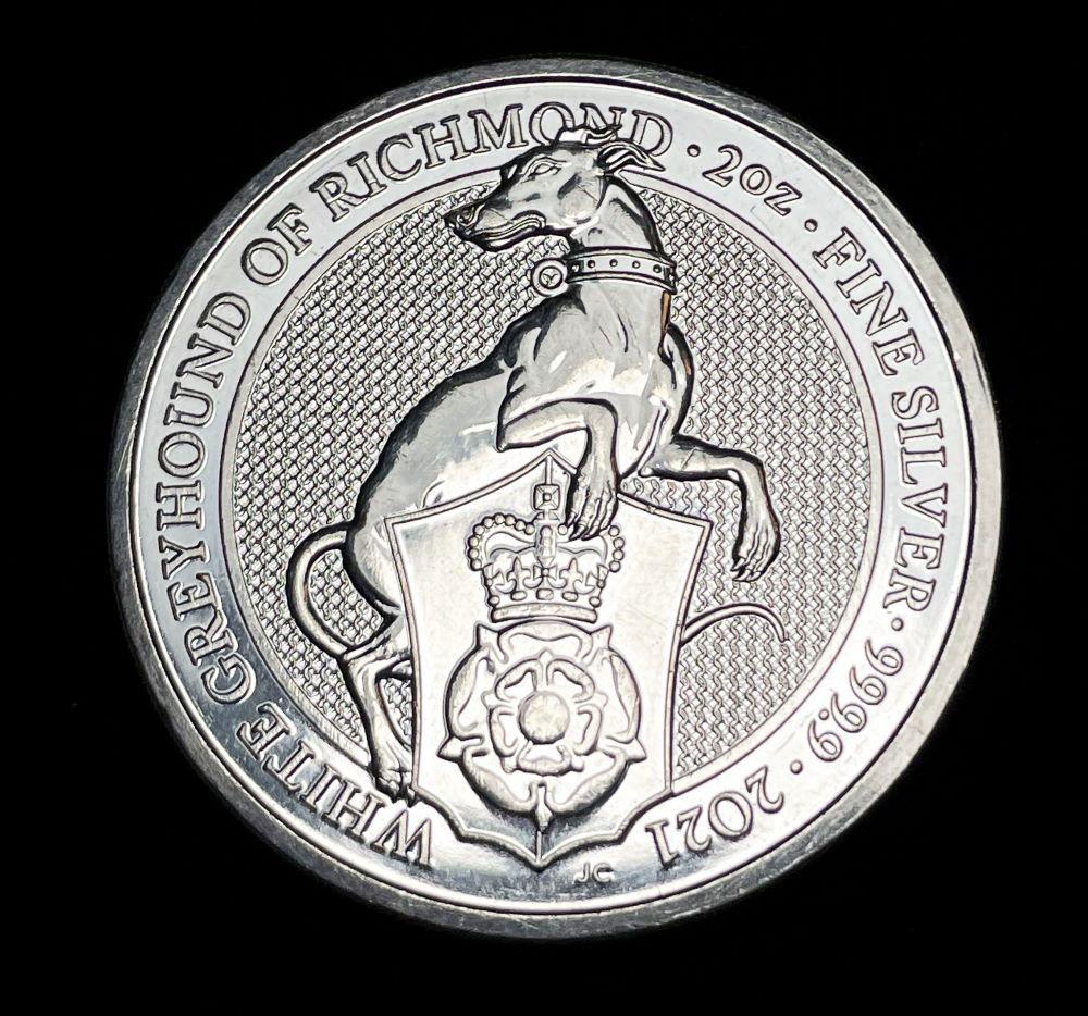 White Greyhound Of Richmond 2 oz Silver Round (1 of 3)