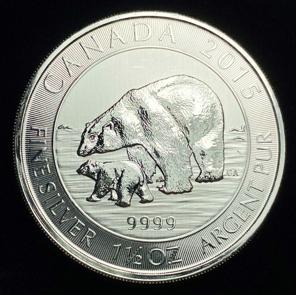 2015 Canada 1.5 ozt Silver Polar Bears: Winner shall receive the exact coin shown here. (IS)