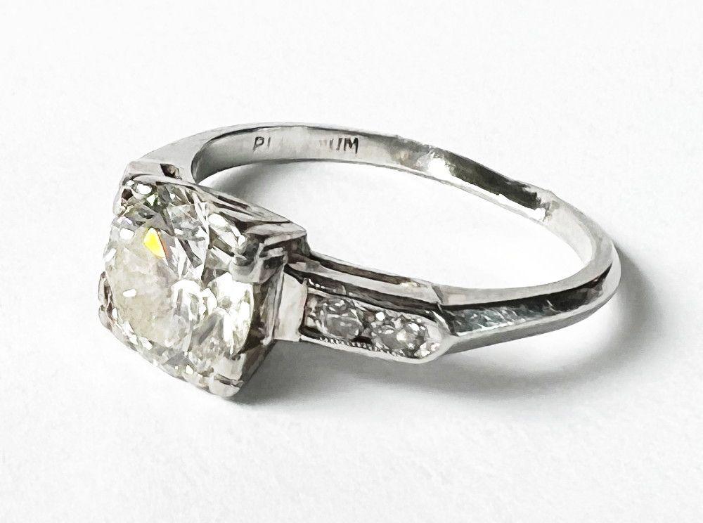 Size 4 Platinum Ring 70 Point White Diamond (1 of 9)