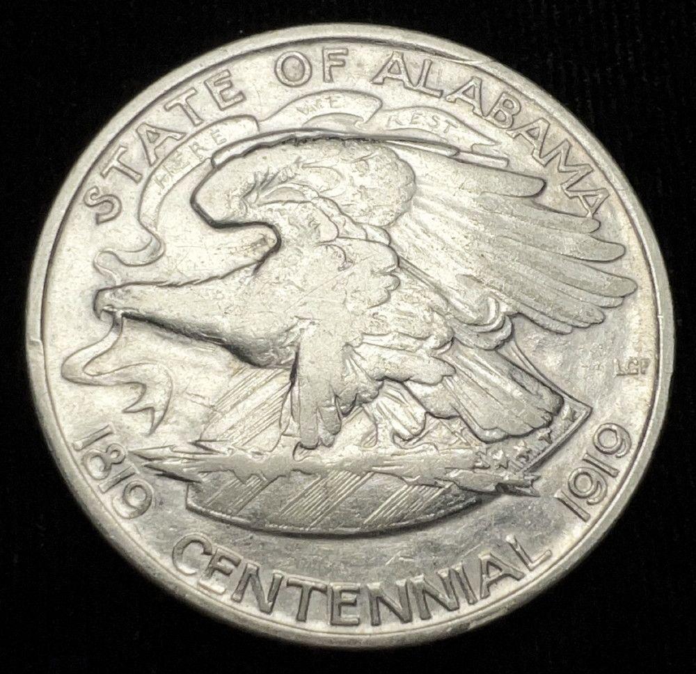 1921 Alabama Centennial 50C Commemorative AU55: Winner shall receive the exact coin shown here. (IS/ULP)