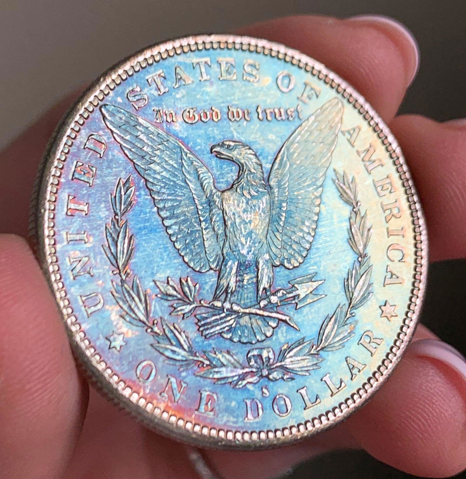 LAST MINUTE Blue Toning 1880-S Morgan Slver $1 MS64 (1 of 5)