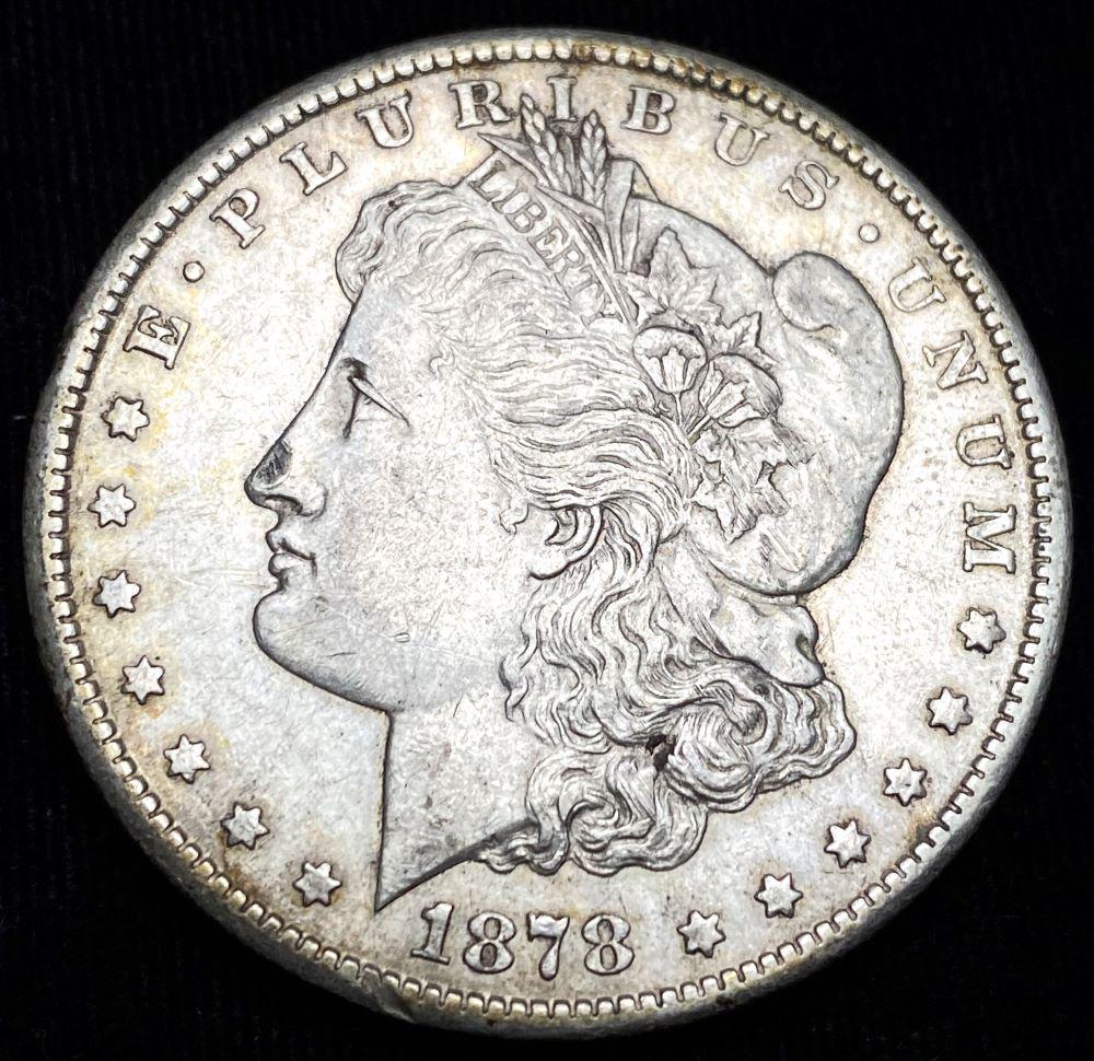 Original 1878-CC Morgan Silver Dollar AU (1 of 4)