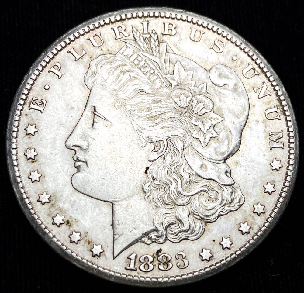 Original 1883-CC Morgan Silver Dollar AU (1 of 4)