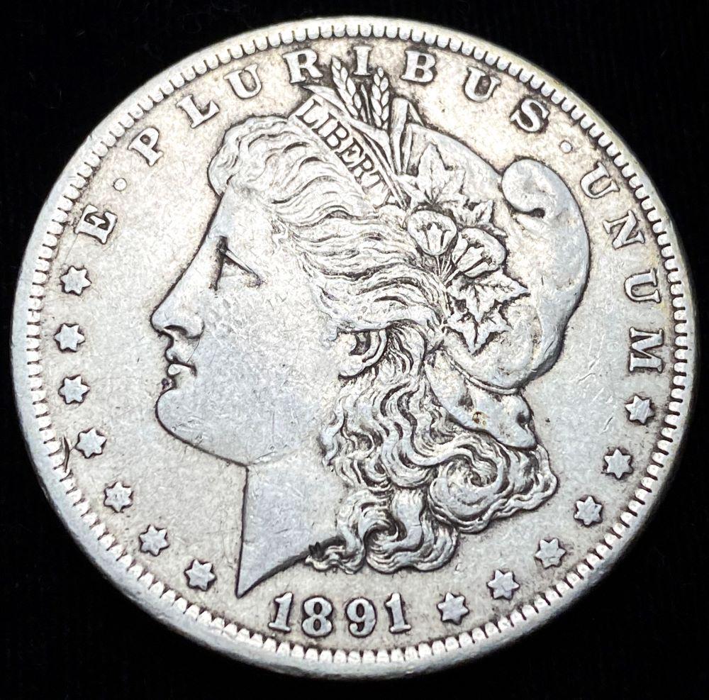 Original 1891 Morgan Silver Dollar XF (1 of 4)