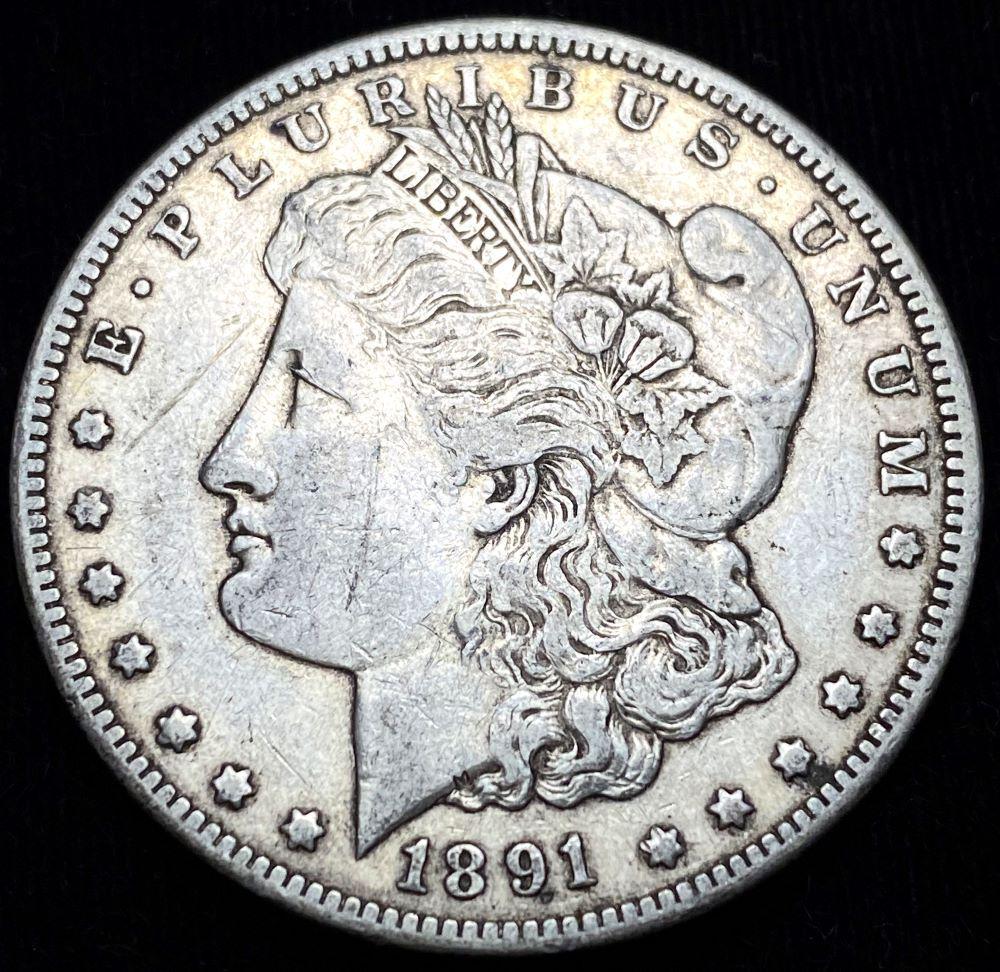 Original 1891-CC Morgan Silver Dollar XF (1 of 4)