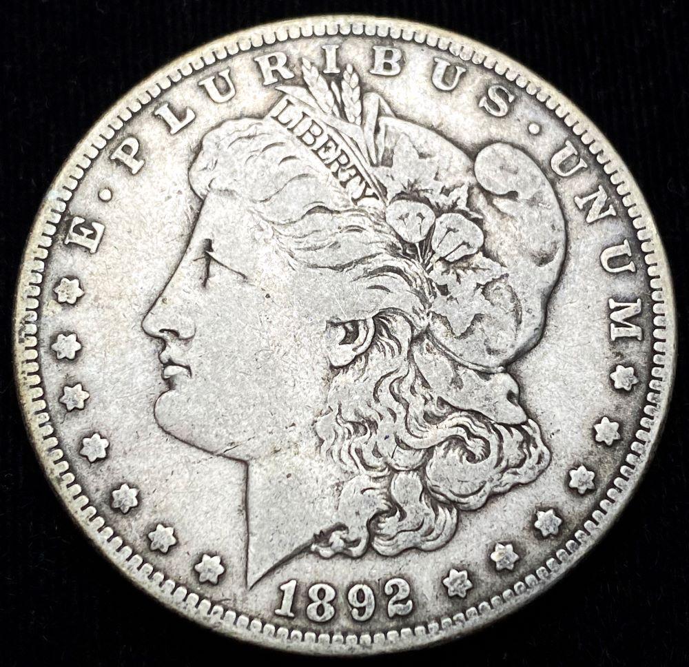 Original 1892-S Morgan Silver Dollar VF (1 of 4)