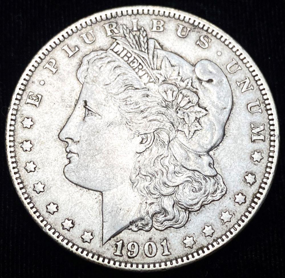 Original 1901 Morgan Silver Dollar AU (1 of 4)