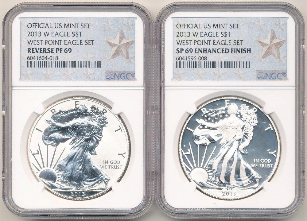 2013-W ASE (2) Coin Set NGC Rev PF69/SP69 Enhncd Finish (1 of 6)
