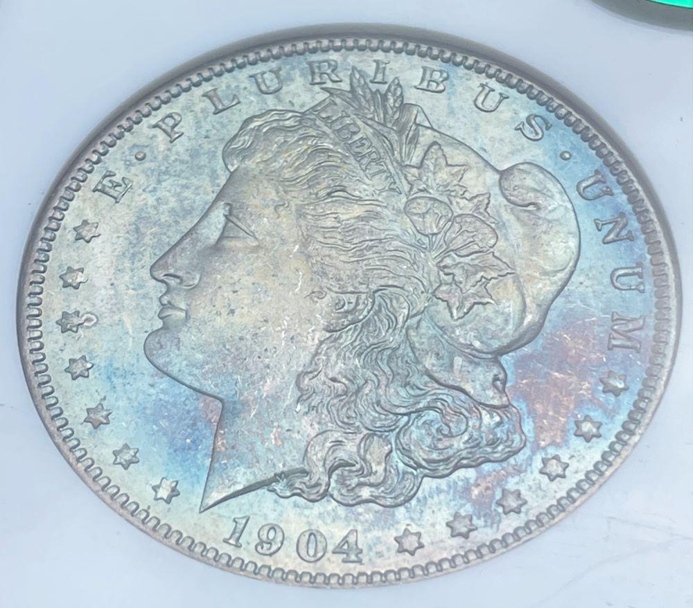 Insanely Toned 1904-O Morgan Silver Dollar NGC MS64 CAC (1 of 6)