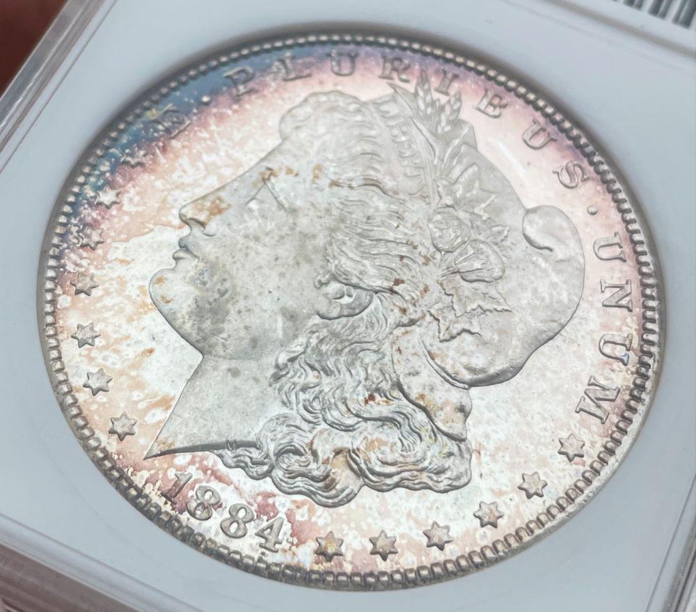1884-CC Morgan Silver Dollar ANACS MS64 DMPL Toned (1 of 6)