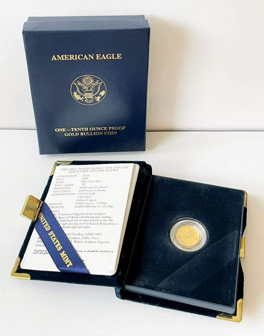 Proof $5 Gold Eagle 1/10th ozt 2005 w/ OGP (1 of 4)